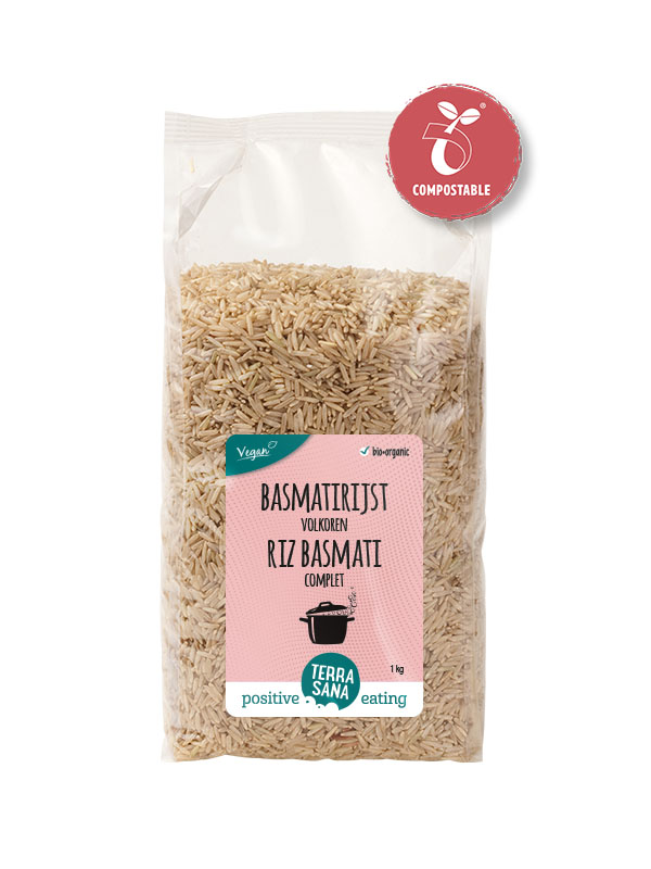 Terrasana Rijst basmati bruin bio 1kg