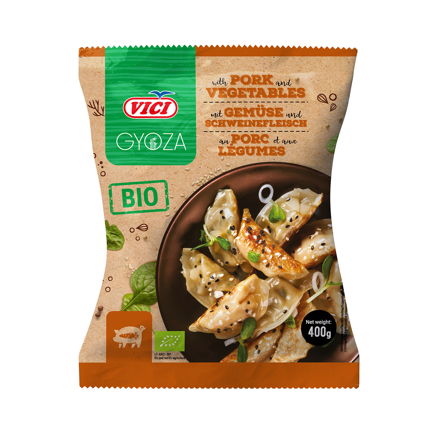 Vici Gyoza met groenten en varkensvlees bio 400g