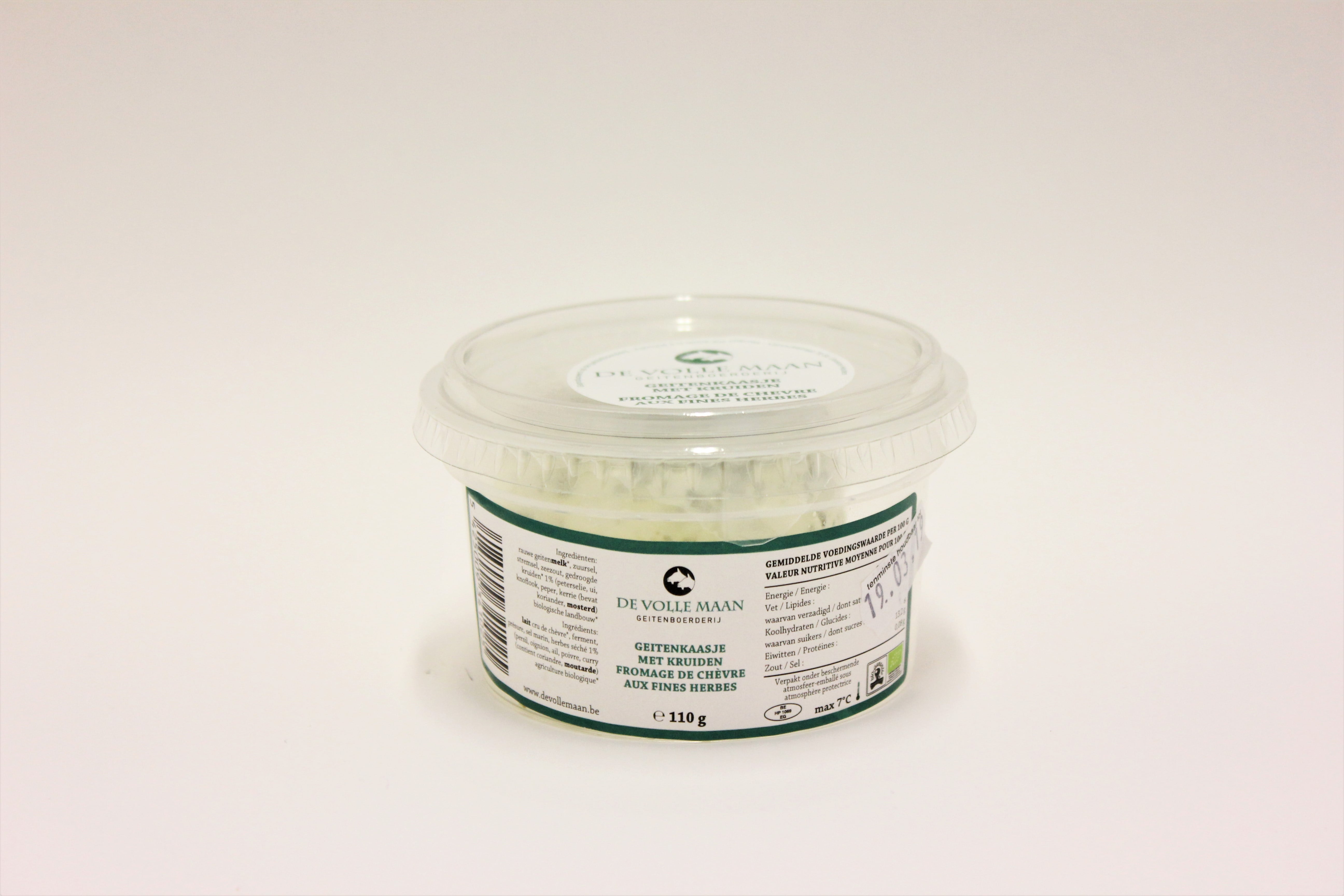 De Volle Maan Geitenkaasje met kruiden bio 110g