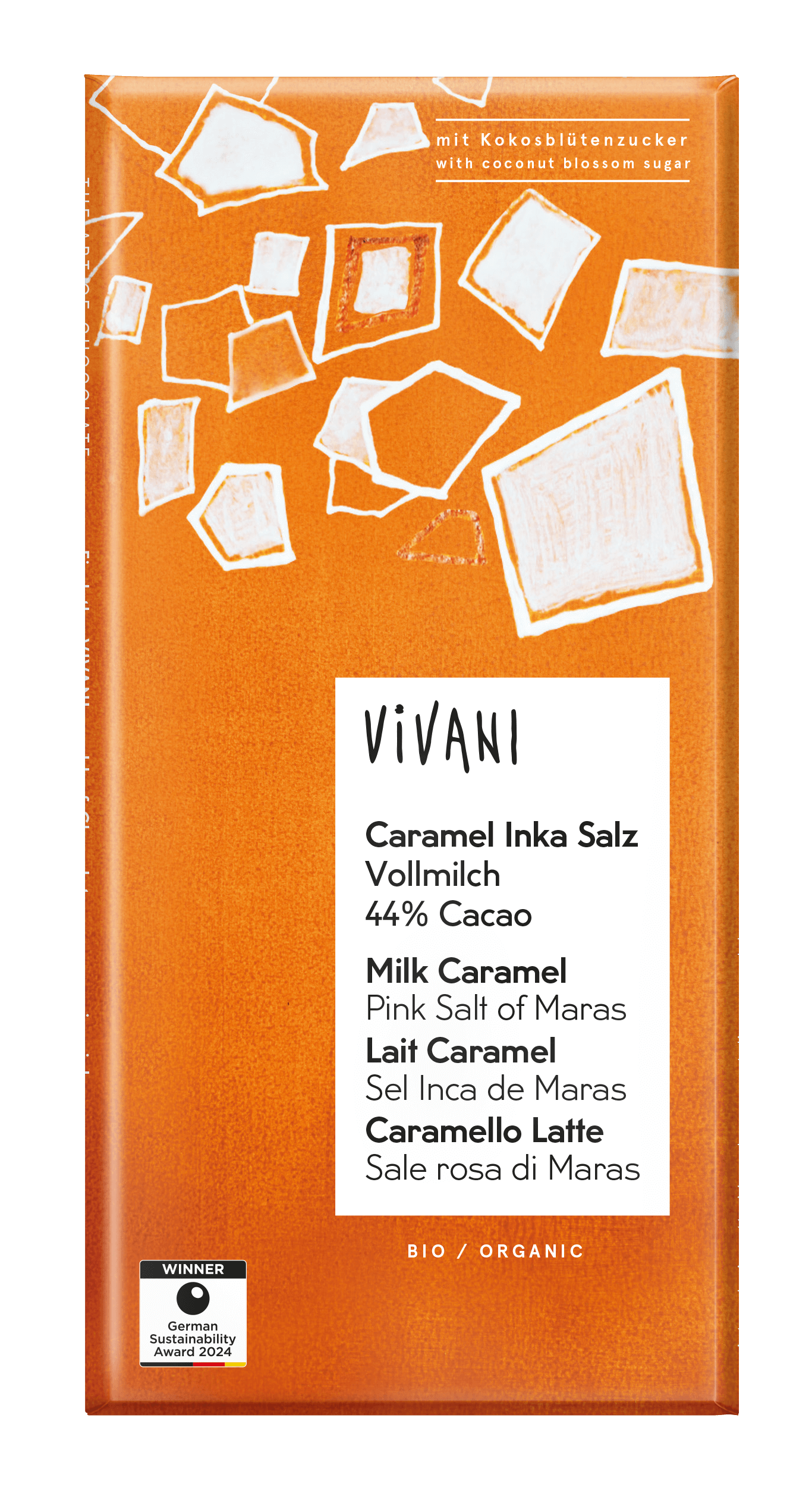 Vivani Chocolade melk caramel pink salt bio 100g