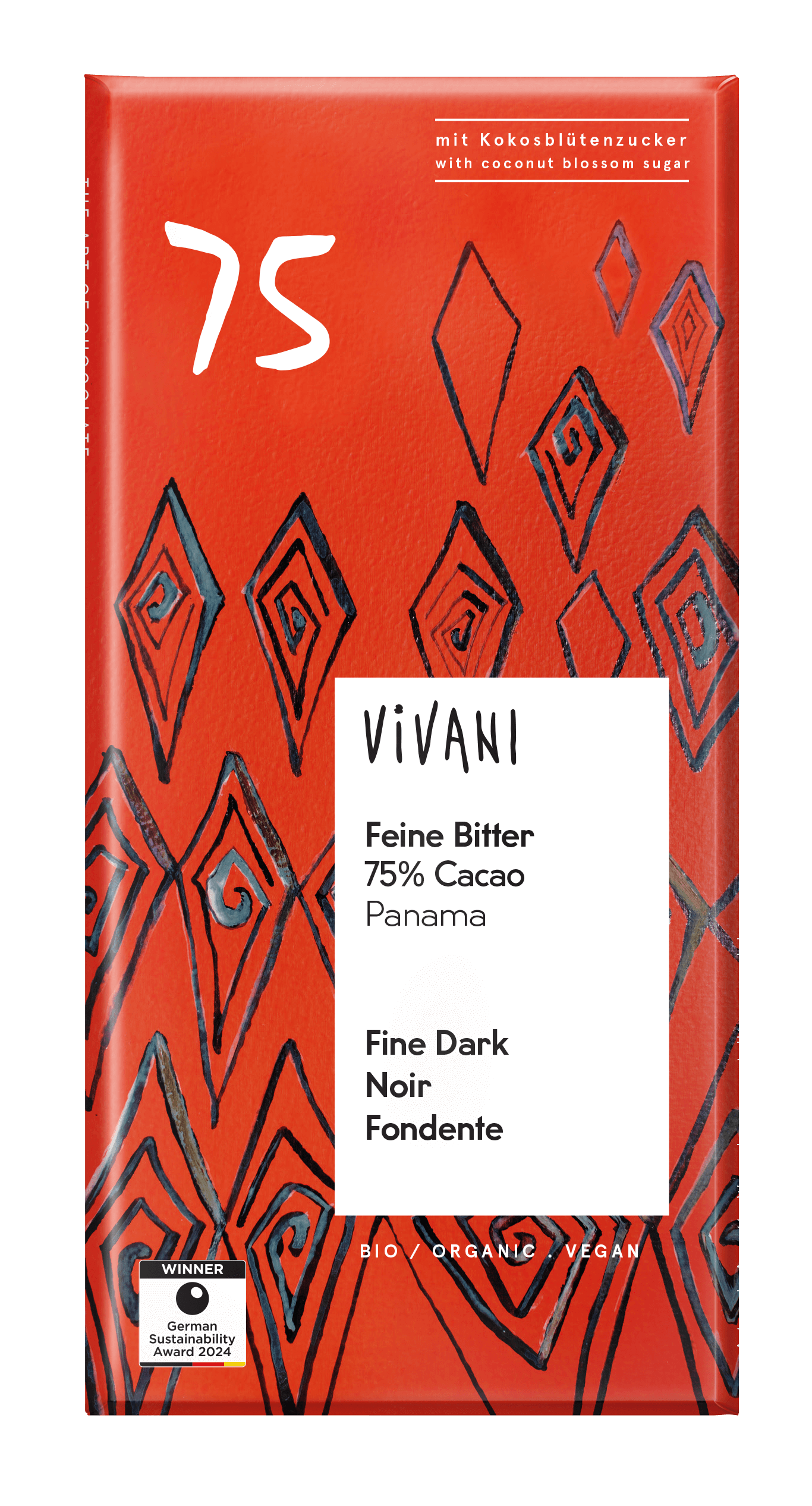 Vivani Chocolade puur 75% Panama bio 80g