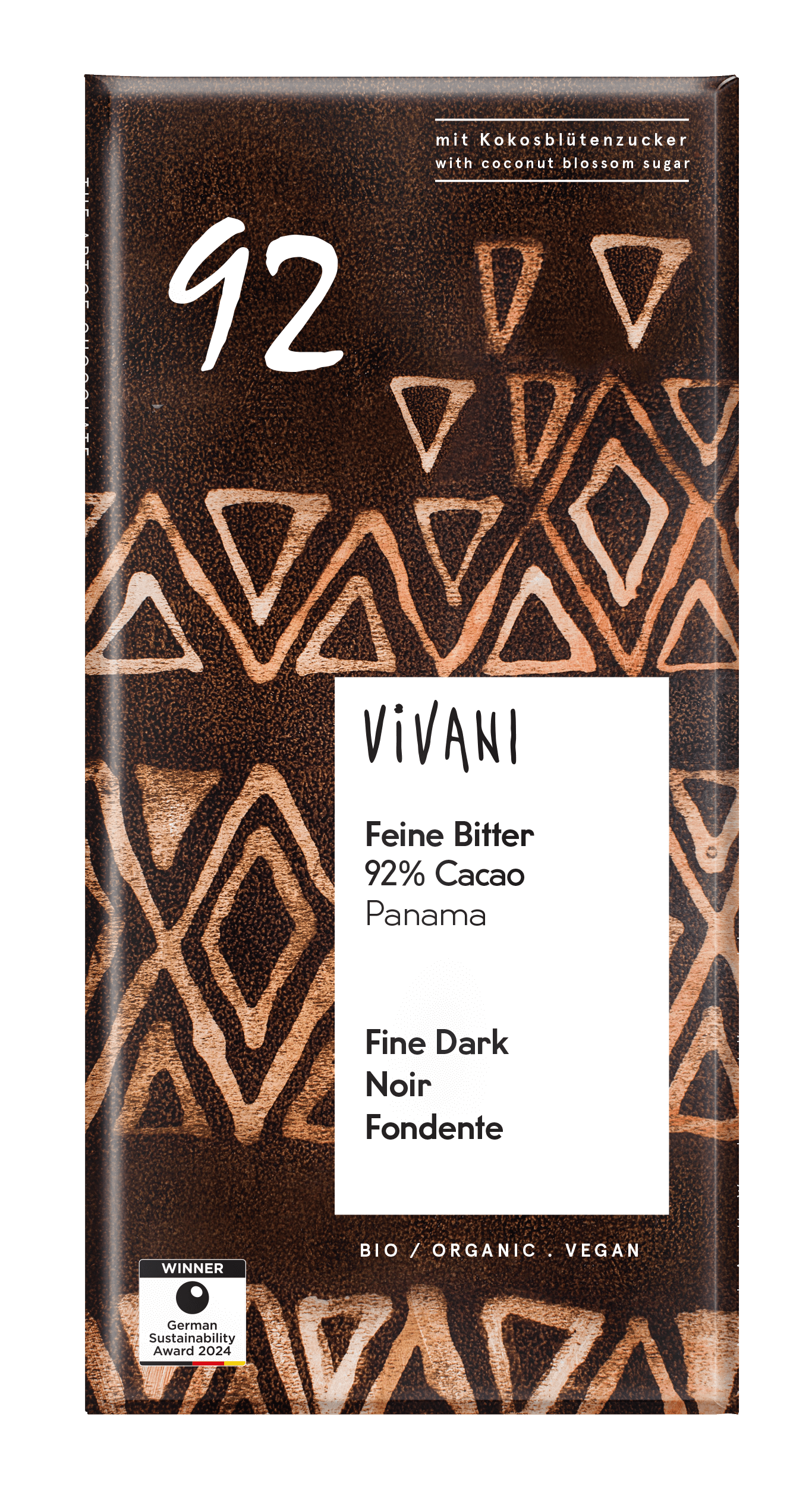 Vivani Chocolade puur 92% Panama bio 80g