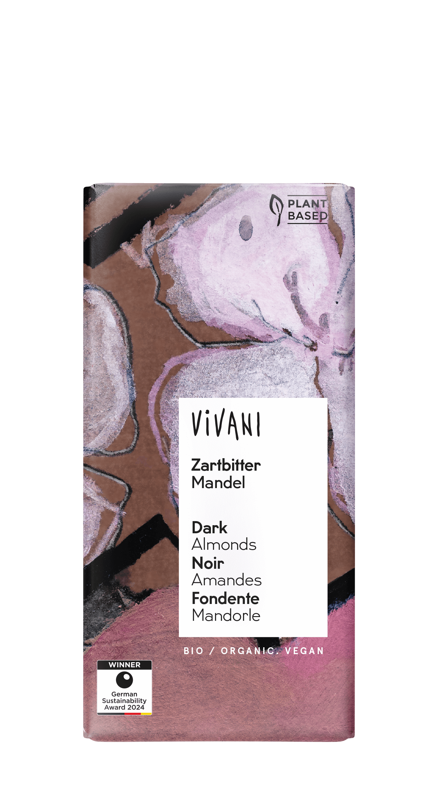 Vivani Chocolade puur amandel bio 100g