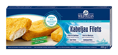 Wild Ocean Kabeljauwfilets gepaneerd 450g