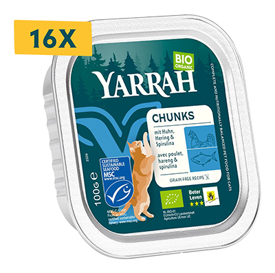Yarrah Kat brokjes met haring bio 100g