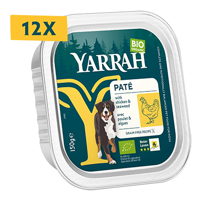Yarrah Hond paté kip & zeewier bio 150g