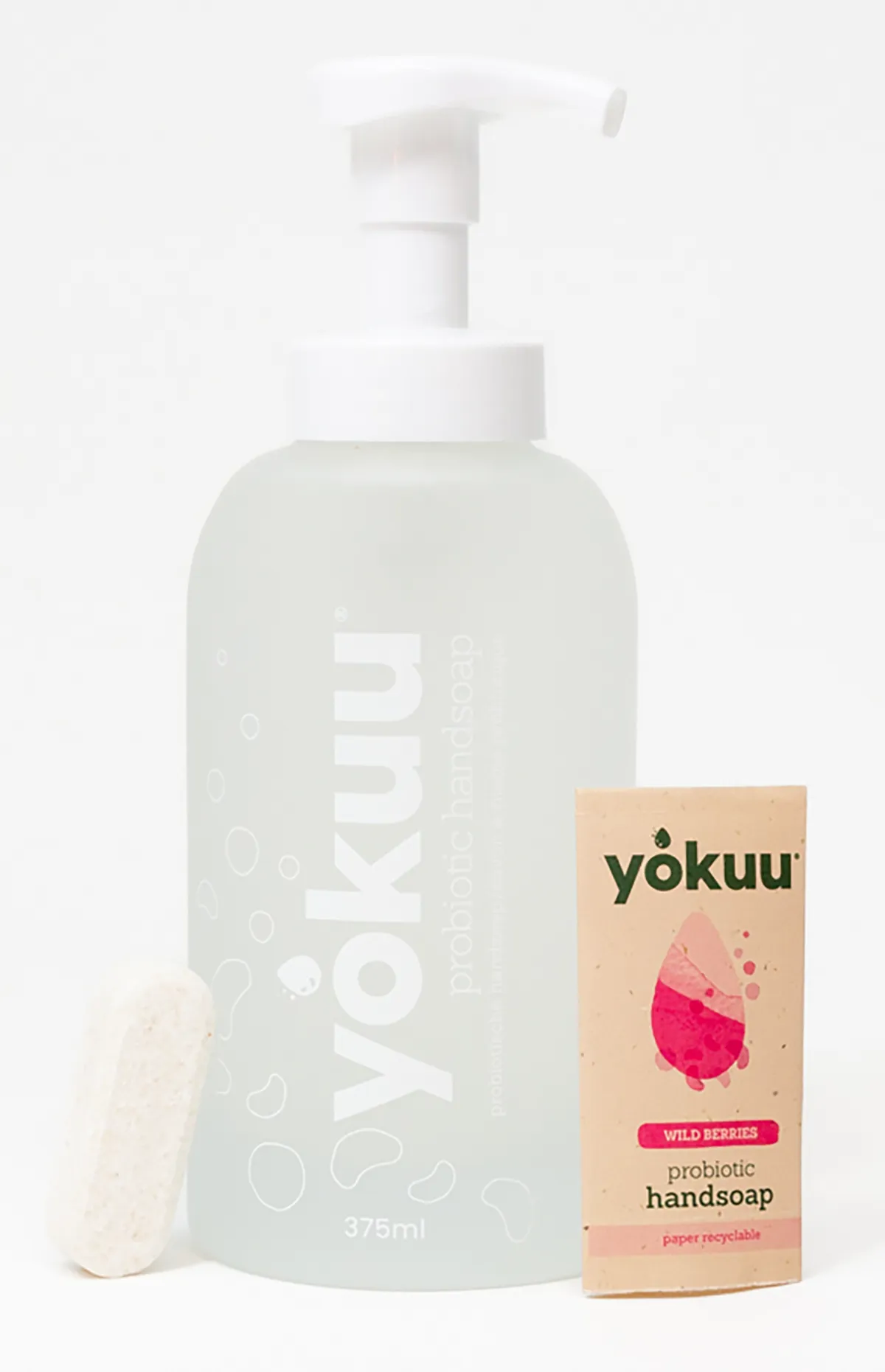 Yokuu Handzeep - startkit wild berries (1glazen fles + 1tablet)