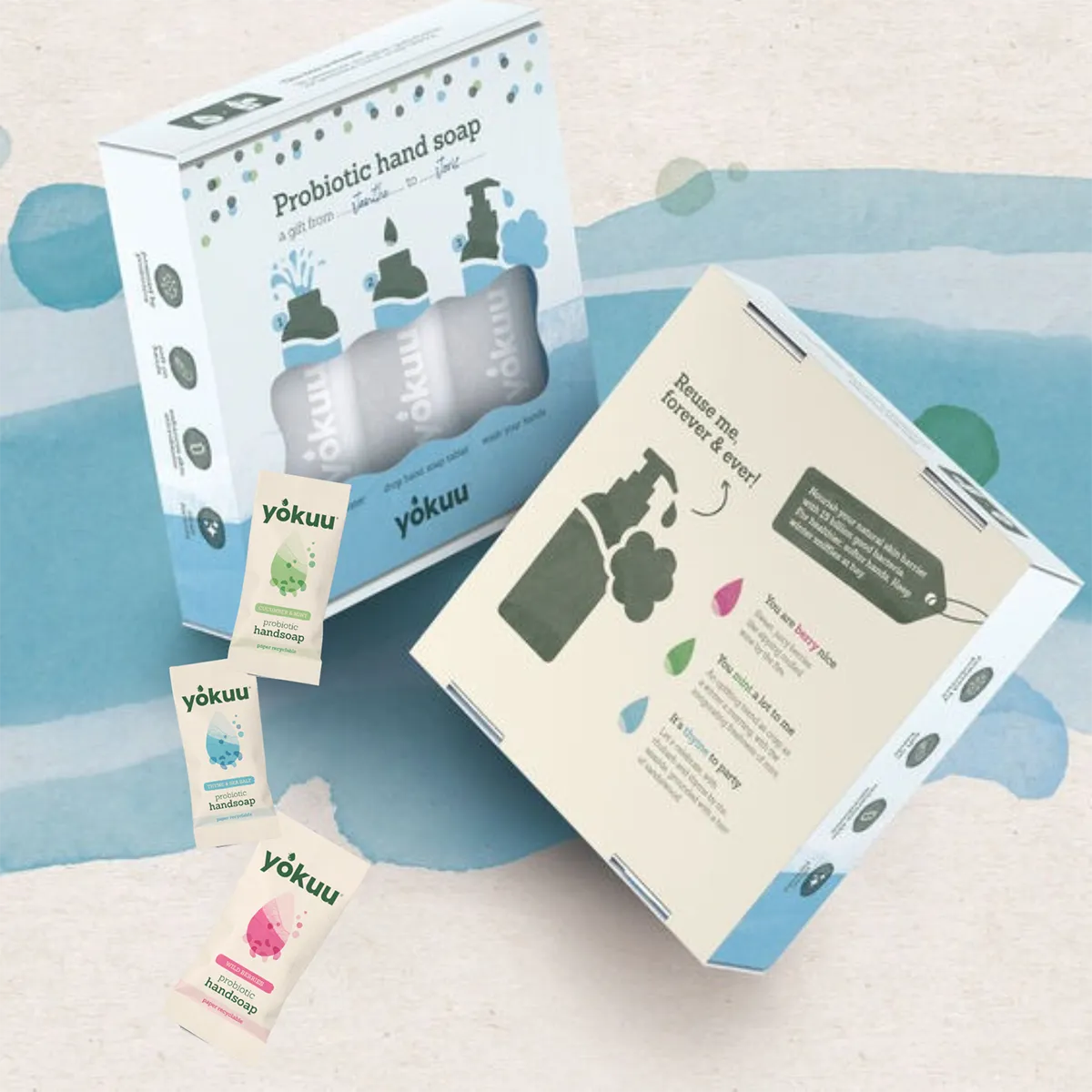Yokuu Cadeauverpakking Handzeep (3glazen flessen + 3tabletten)